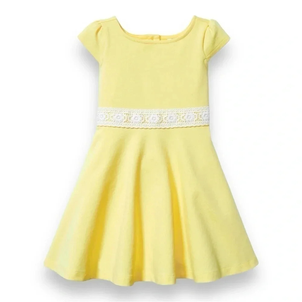 Janie & Jack | Crochet Trim Ponte Dress (4) 💛